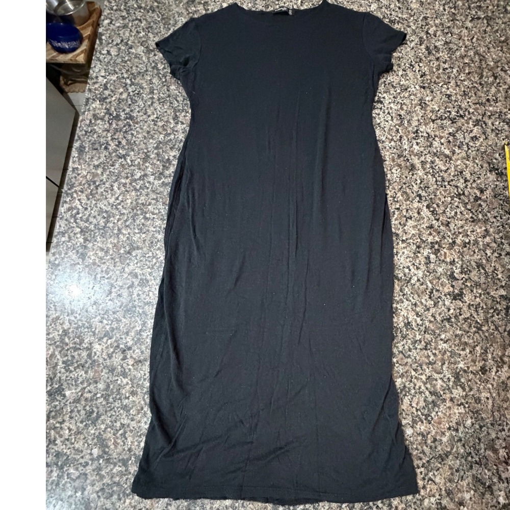 Popular Basics Womens Black Short Sleeve Maxi Dress DB6256 Size L